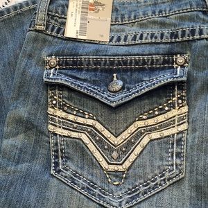 Harley-Davidson mid rise curvy boot cut stud dark jeans